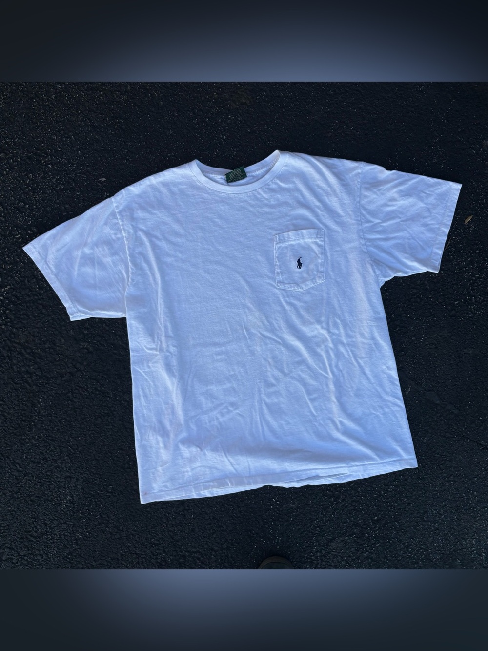 Vintage Polo Country Ralph Lauren White Pocket T-Shirt Size L USA Made Preppy